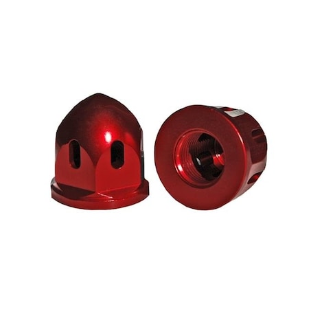 Durablue Durablue 20-1820r 2 Piece Axle End Nut Alum Bullet-20 x 1.5 mm Red Anodize 20-1820r